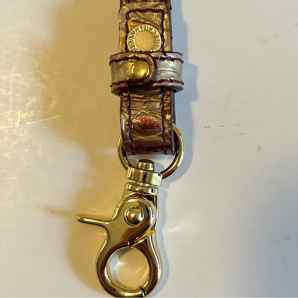 Brahmin handbag strap in croc-embossed leather Brown and Gold - Picture 5 of 14